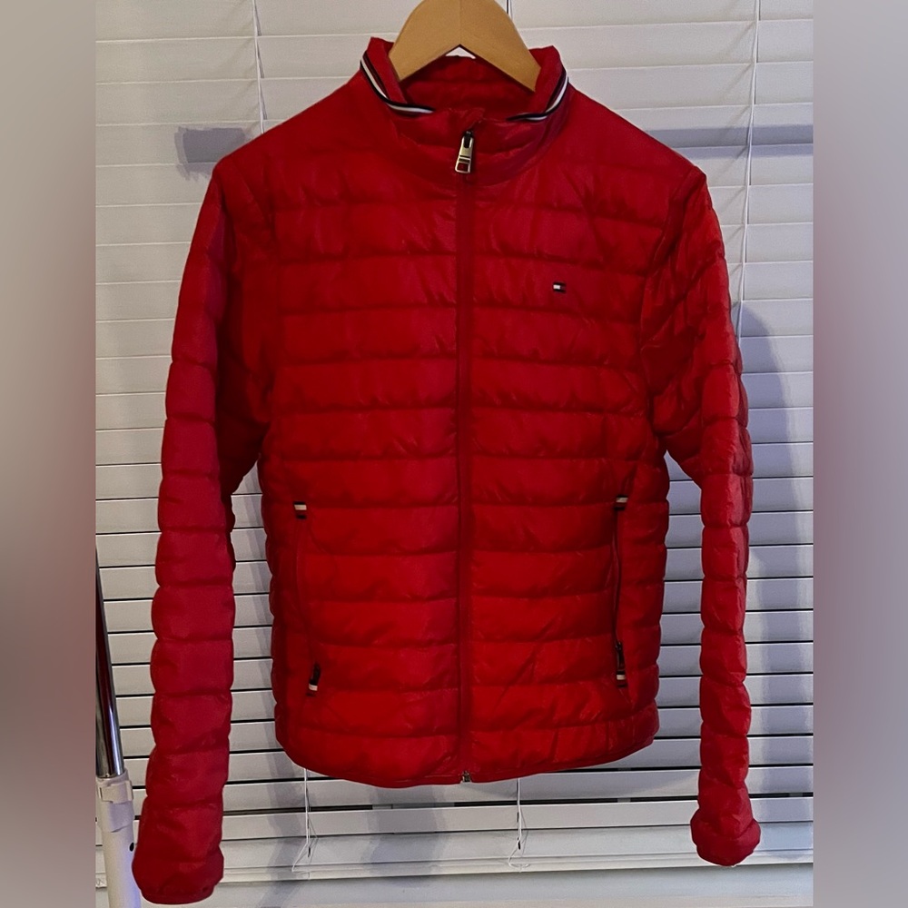 Unisex Tommy Hilfiger Red Puffer jacket